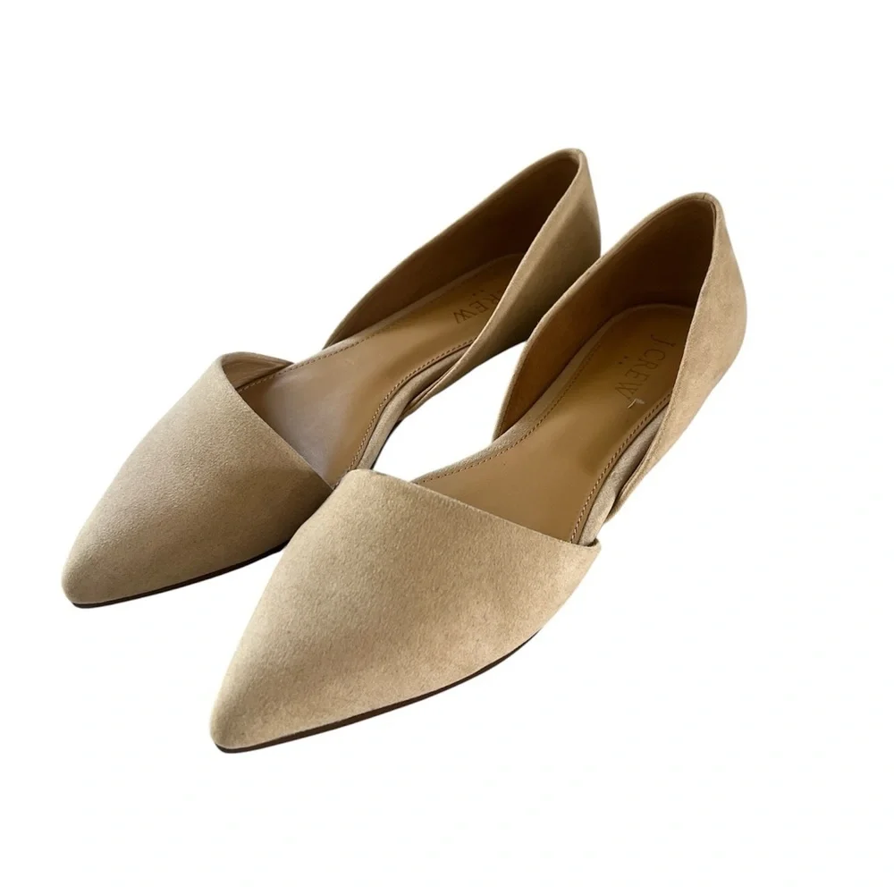 J Crew D’orsey nude pointed toe flats Elegant Tan Women's 6